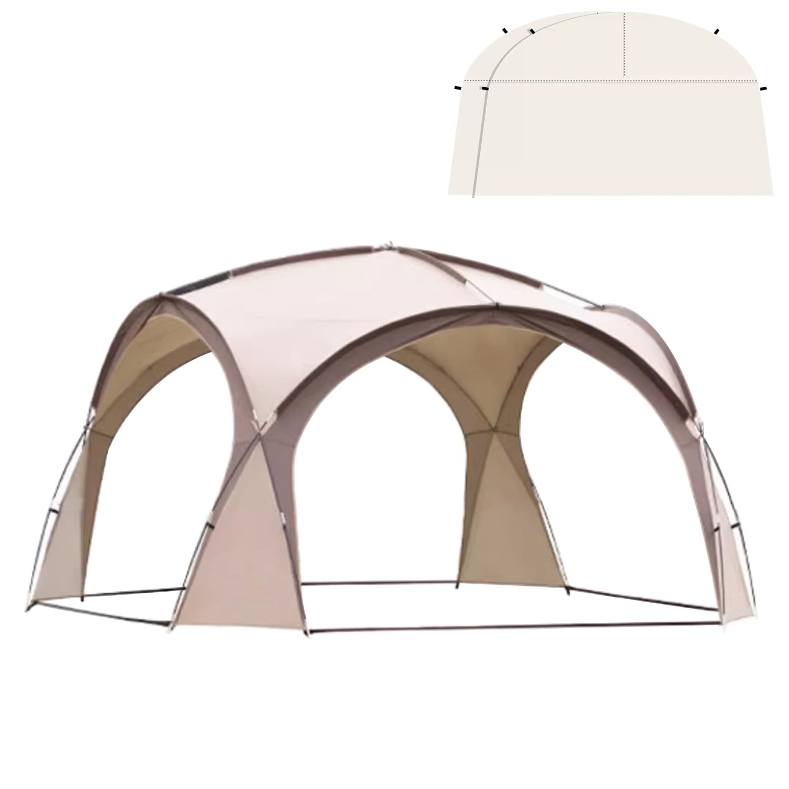 Outdoor Camping Dome Tent with 2-Sidewalls, Large Beach Sun